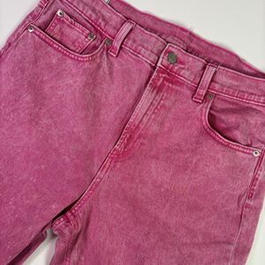 Gap Cheeky Straight High Rise Women's 32R Pink Acid Wash 90s Grunge Punk Denim